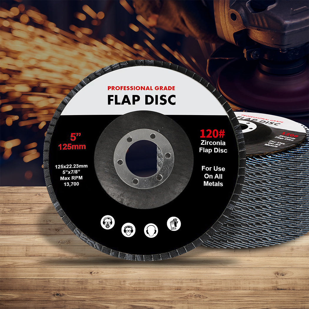 Traderight Flap Discs 125Mm 5" Zirconia 1X20mx3 60Sqm
