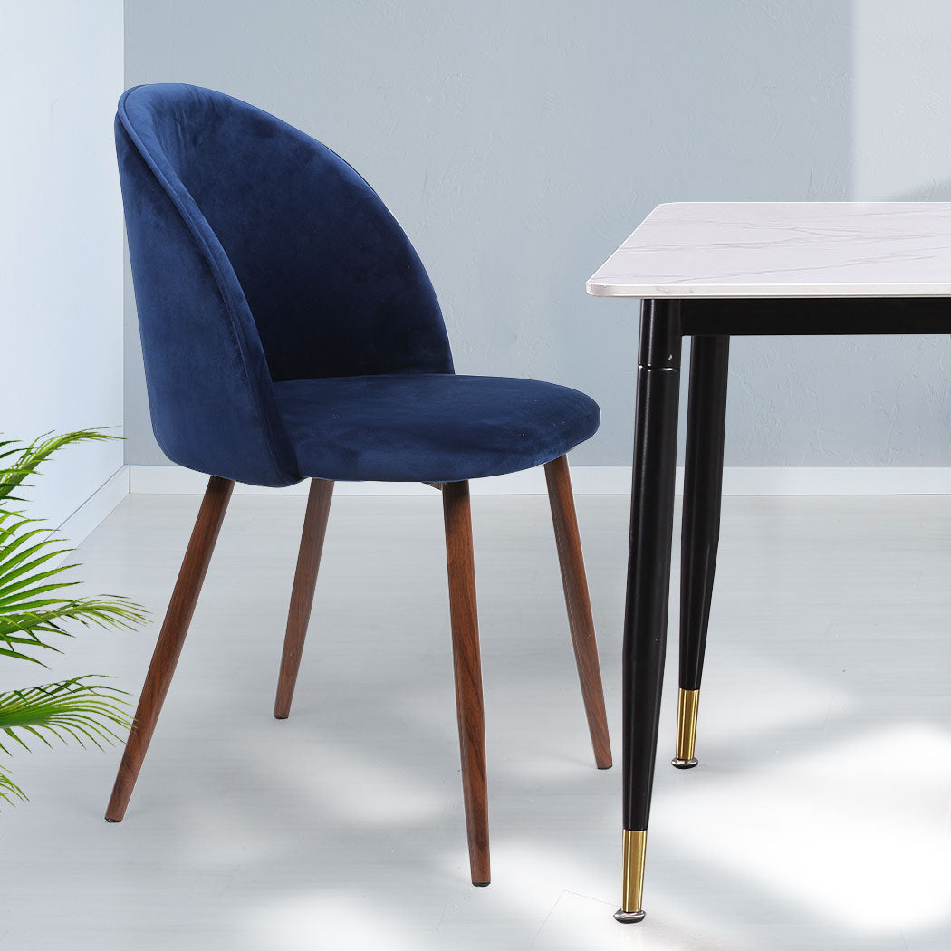 Elegant Dining Chairs Set Of 2 French Navy Wooden Seat Stylish Comfortable Seating