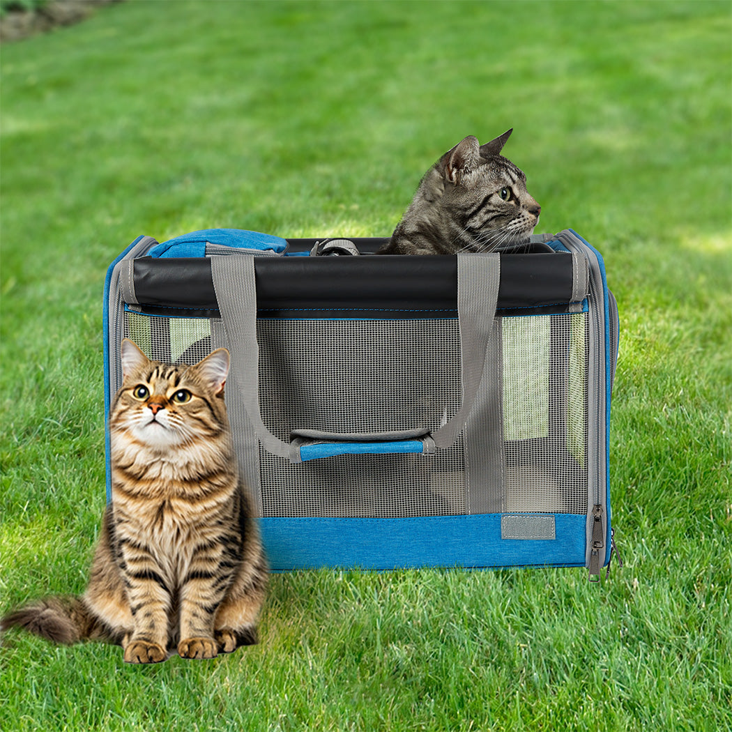 Pawz 3 In 1 Pet Soft Crate Dog Cat Carrier M Size Blue