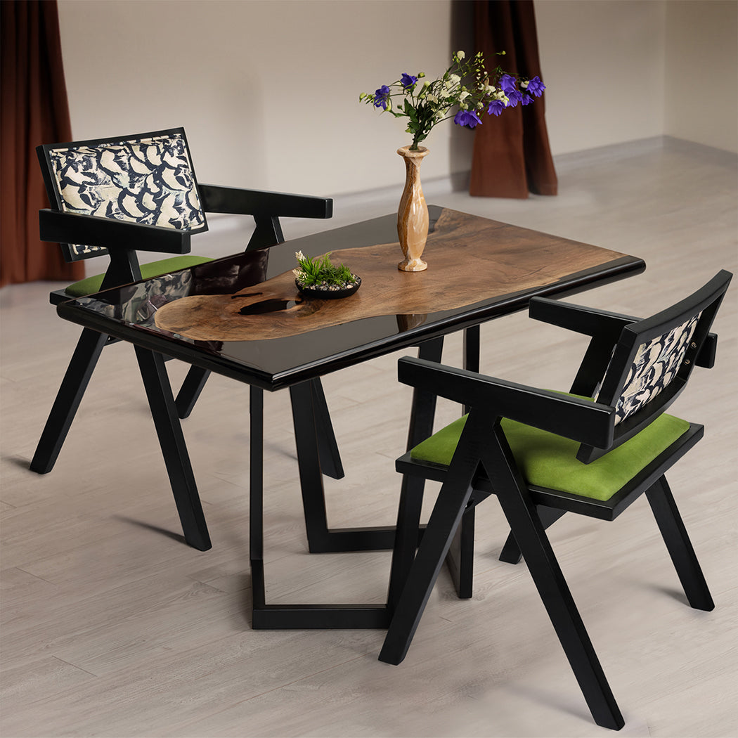 Set Of 2 Retro Dining Chairs With Backrest For Stylish And Comfortable Seating