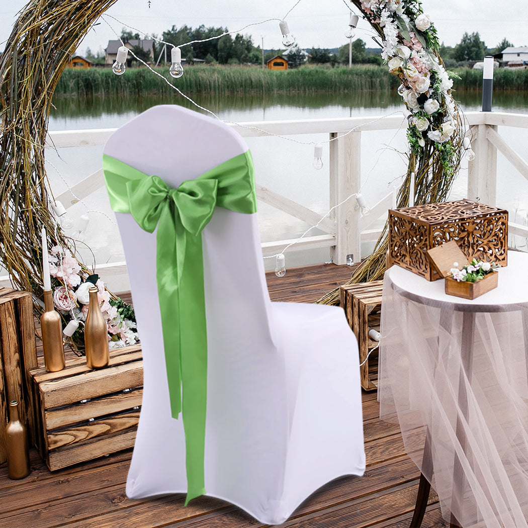 20 Green Fabric Chair Sashes Covers Grass