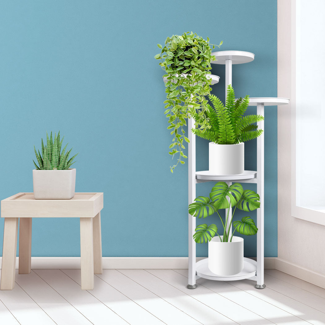 5 Tier Plant Stand Outdoor Indoor Flower White Medium