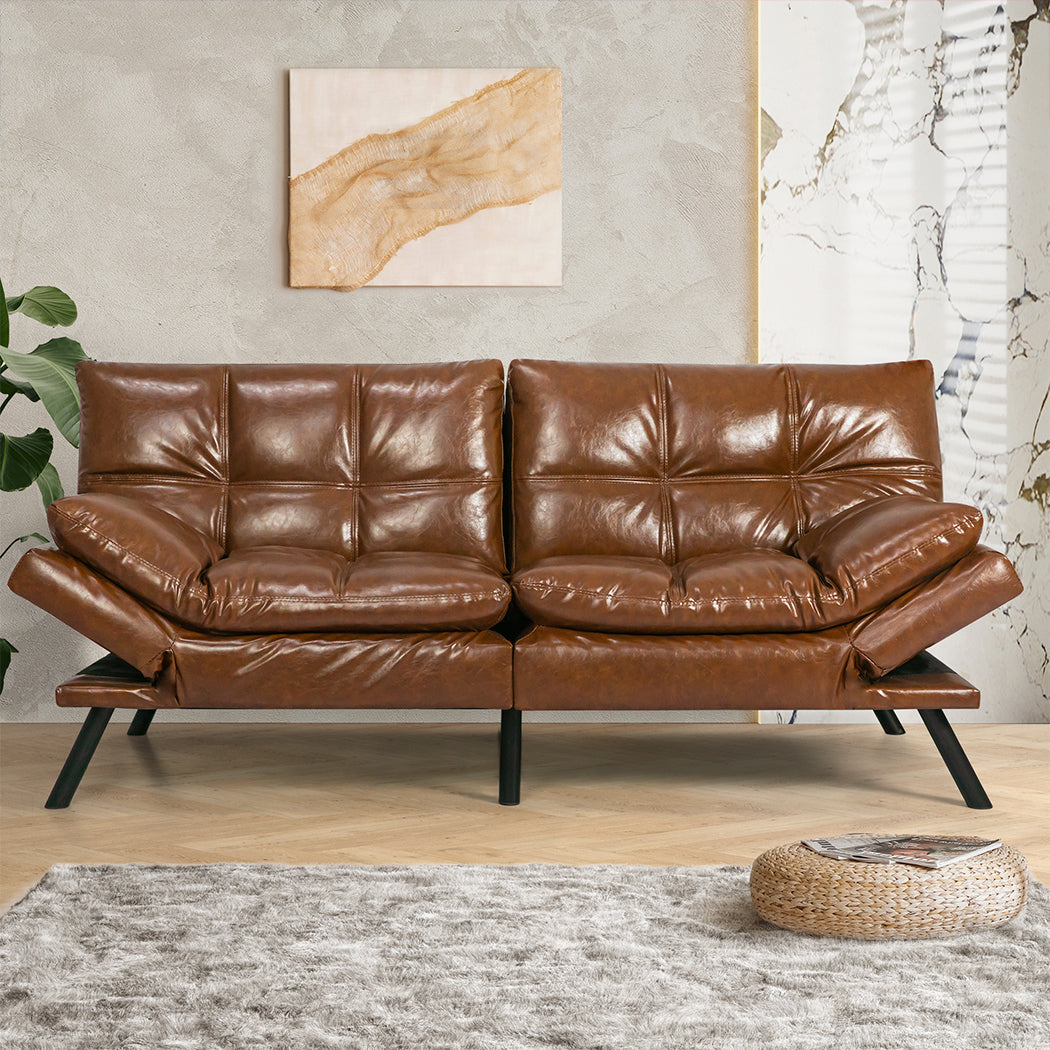 Sofa Bed Futon Recliner Lounge Brown