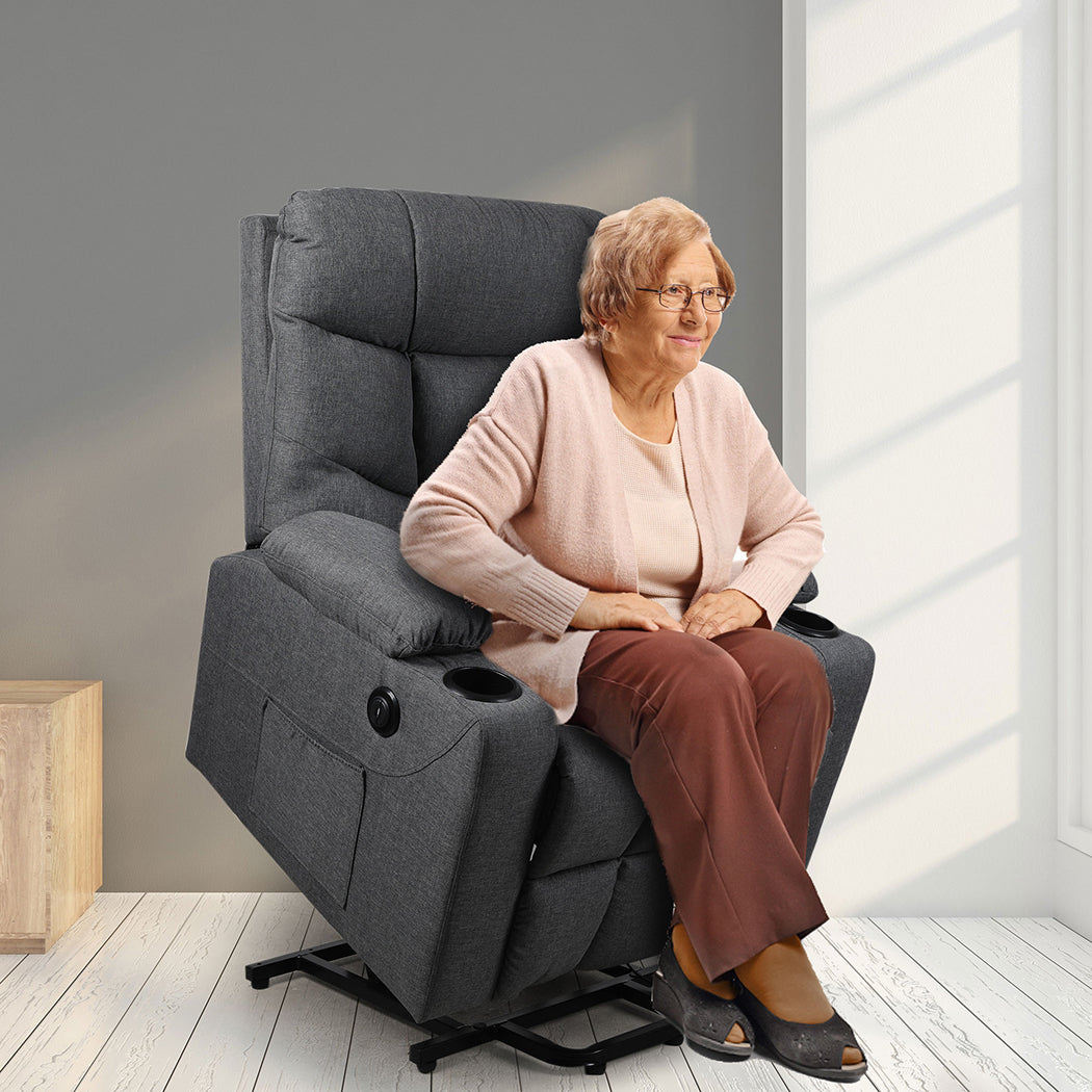 Recliner Chair Electric Lift Grey