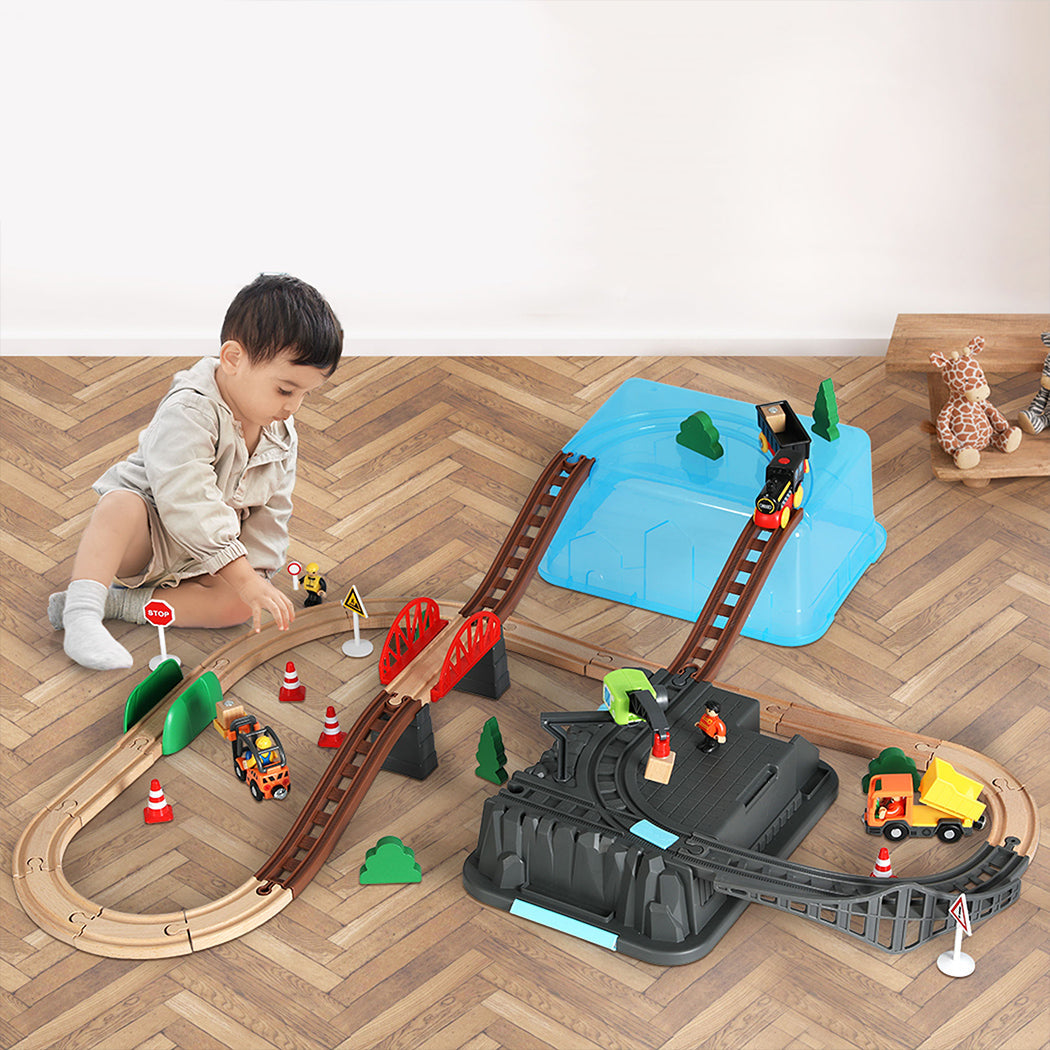 Bopeep Toy Train Set Track Diy Wooden