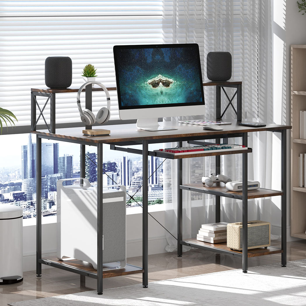 Office Gaming Computer Desk Brown