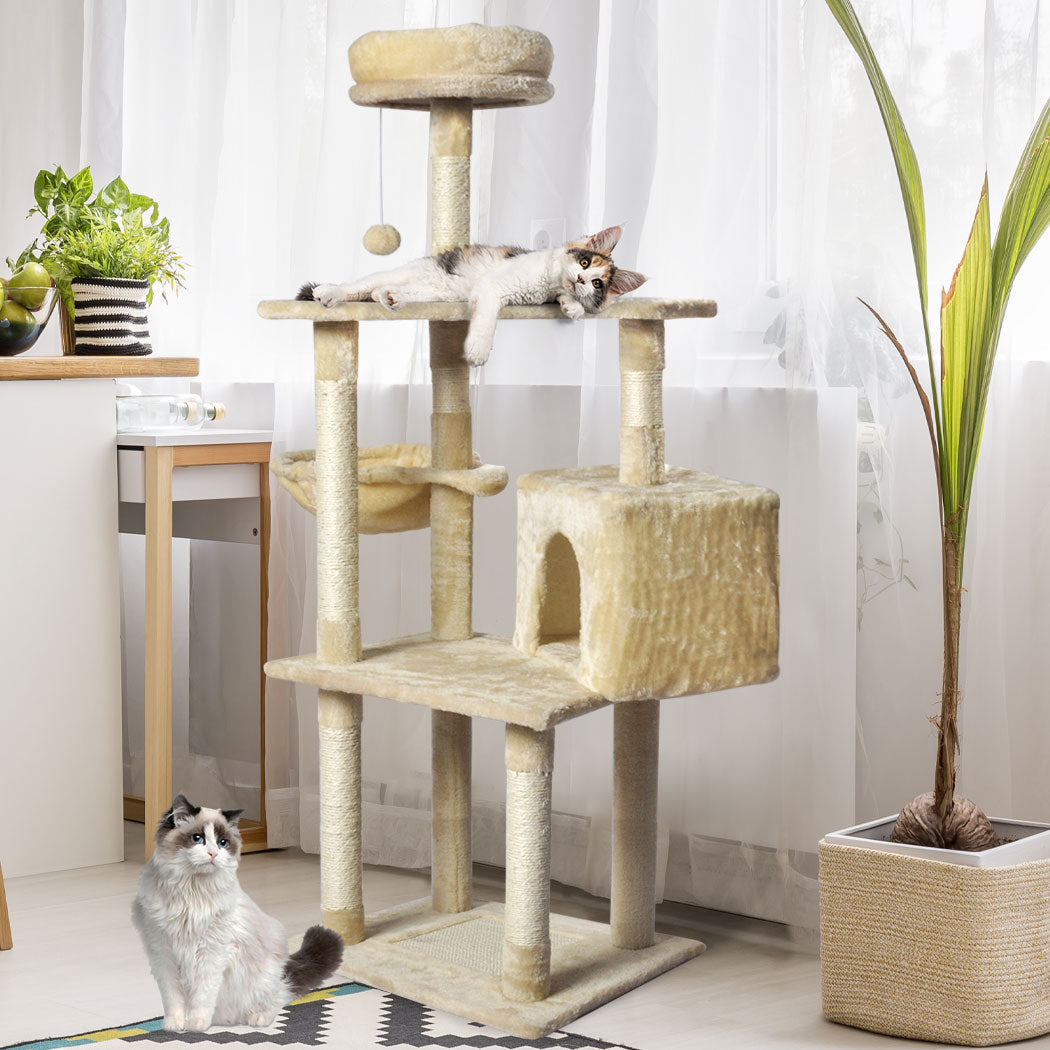 Pawz Cat Tree Toy Scratching Post Scratcher Beige