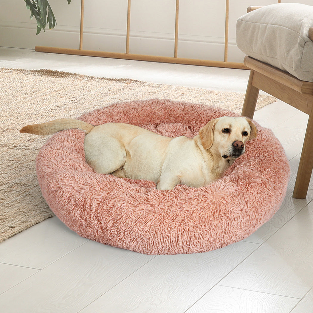 Pawz Pet Bed Cat Dog Donut Nest Calming L Pink Large
