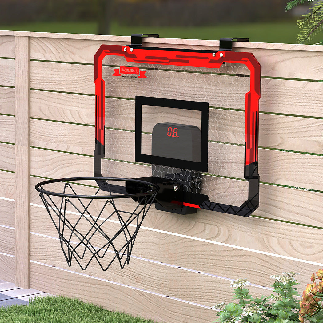 Bopeep Mini Indoor Basketball Hoop Over Door Set With Electronic Scorer And 4 Balls