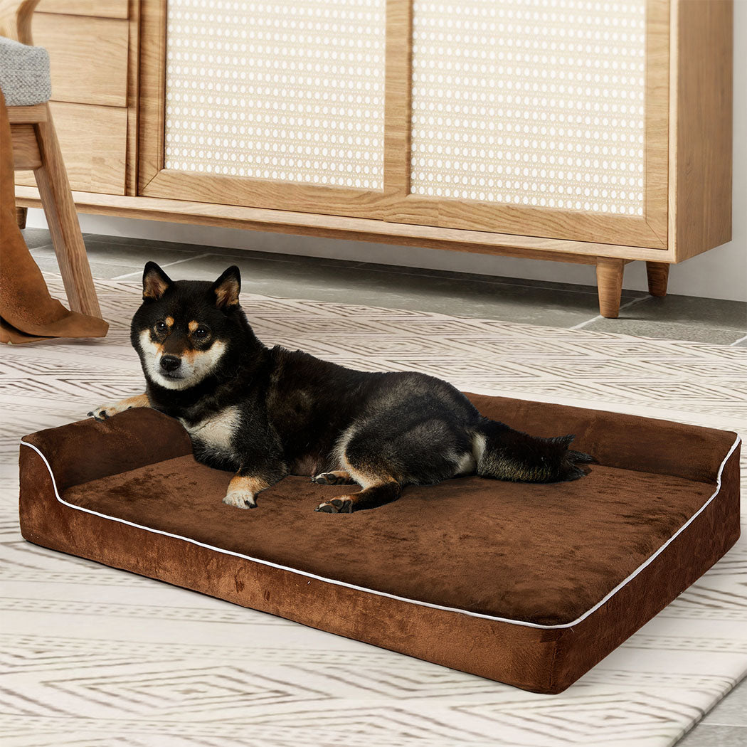 Pawz Orthopedic Dog Bed L Coffee Plush Comfort And Support For Large Dogs