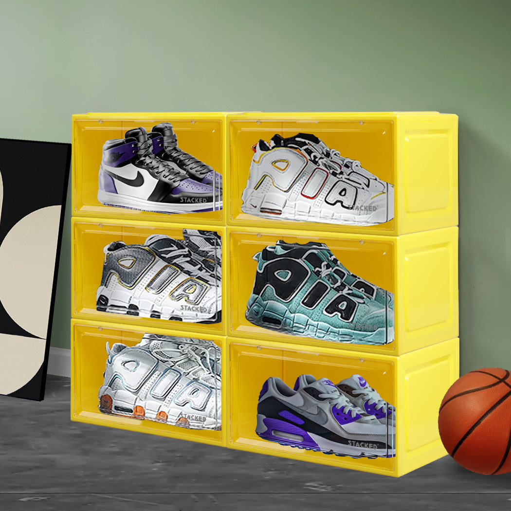 Stacked Sneaker Display Case 6X Clear Yellow
