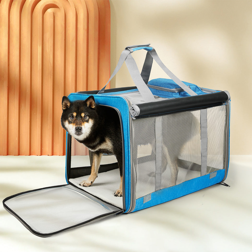 Pawz 3 In 1 Pet Soft Crate Dog Cat Carrier L Size Blue