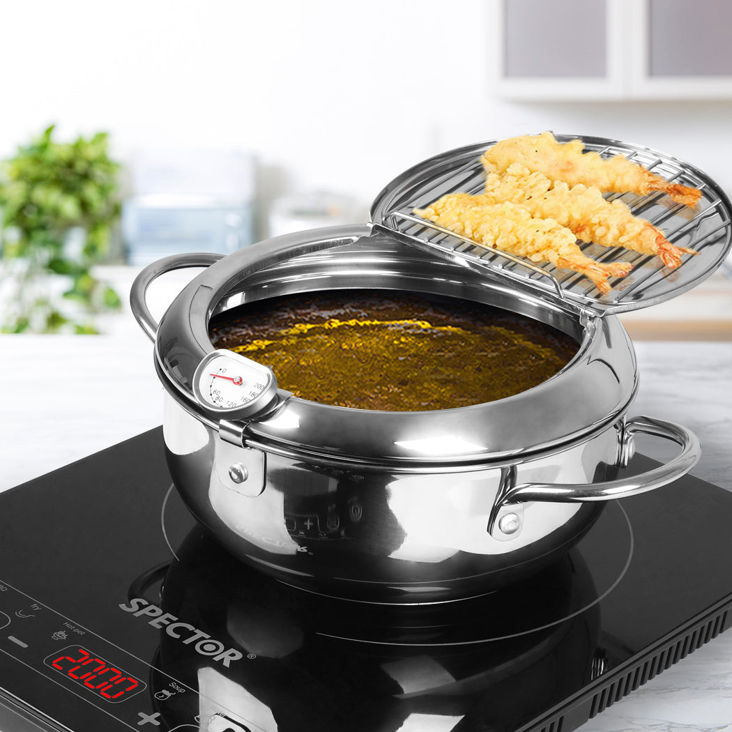 Toque 24Cm Japanese Deep Frying Pan Silver