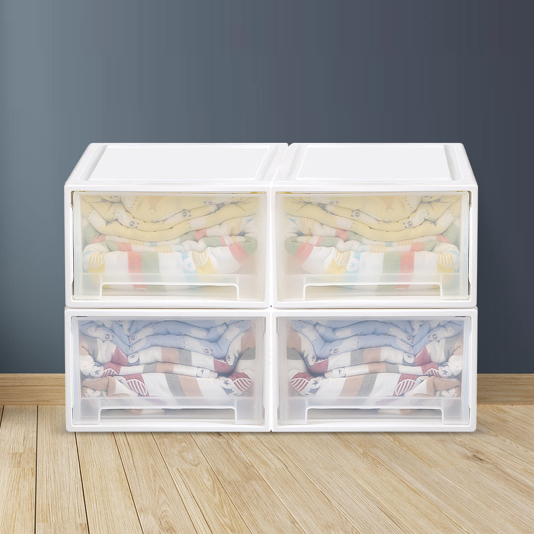 Storage Drawers Large Stackable Containers 4Pk