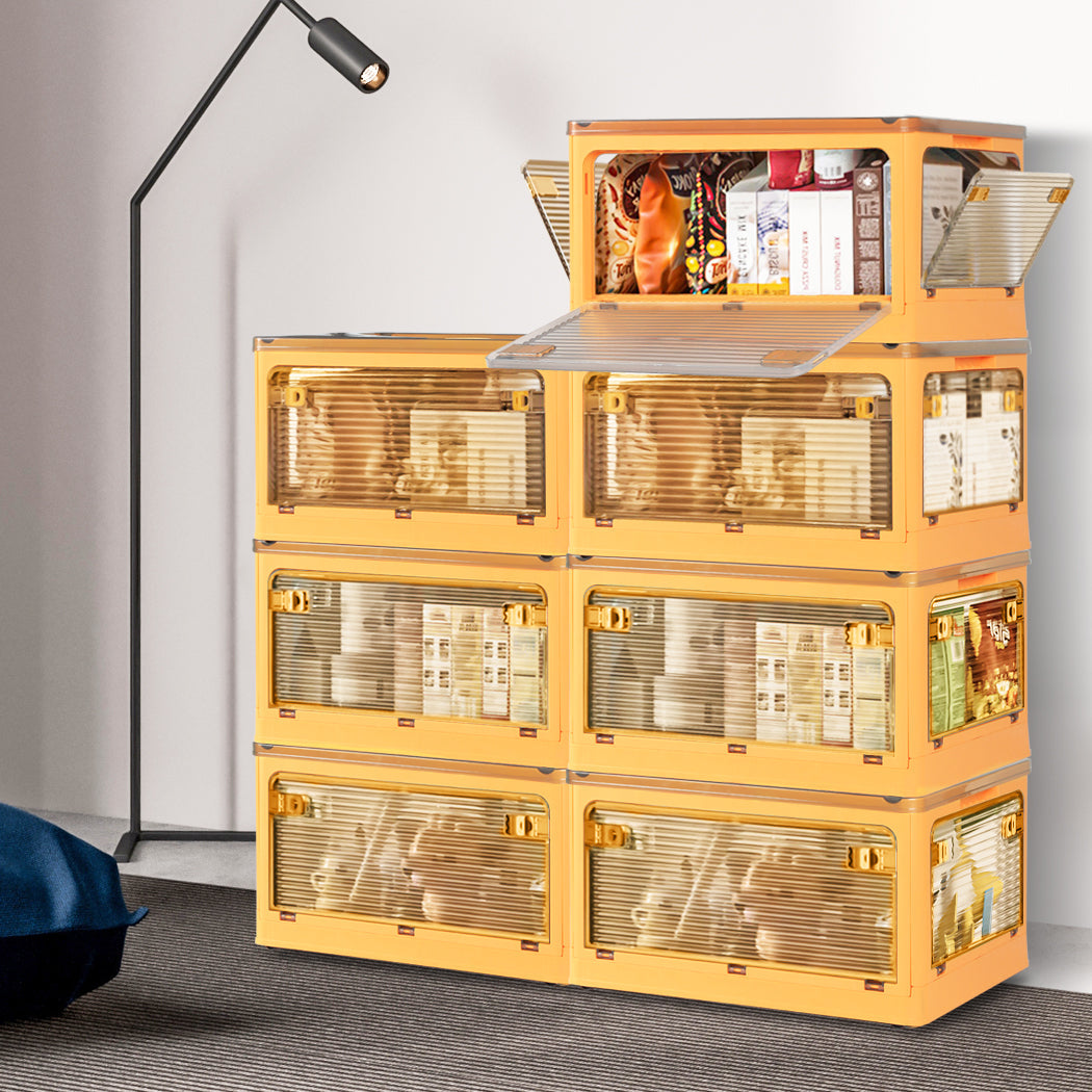 Storage Containers With Lid Clothes Orange Small