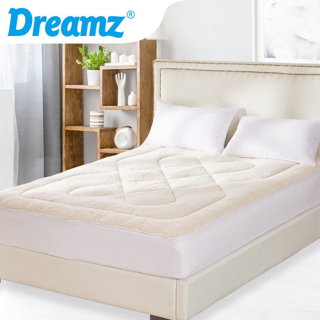 Dreamz Mattress Topper 100% Wool Underlay King