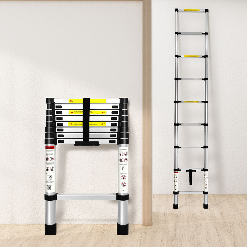 Traderight Multipurpose Ladder Telescopic 2.6M Silver Meter