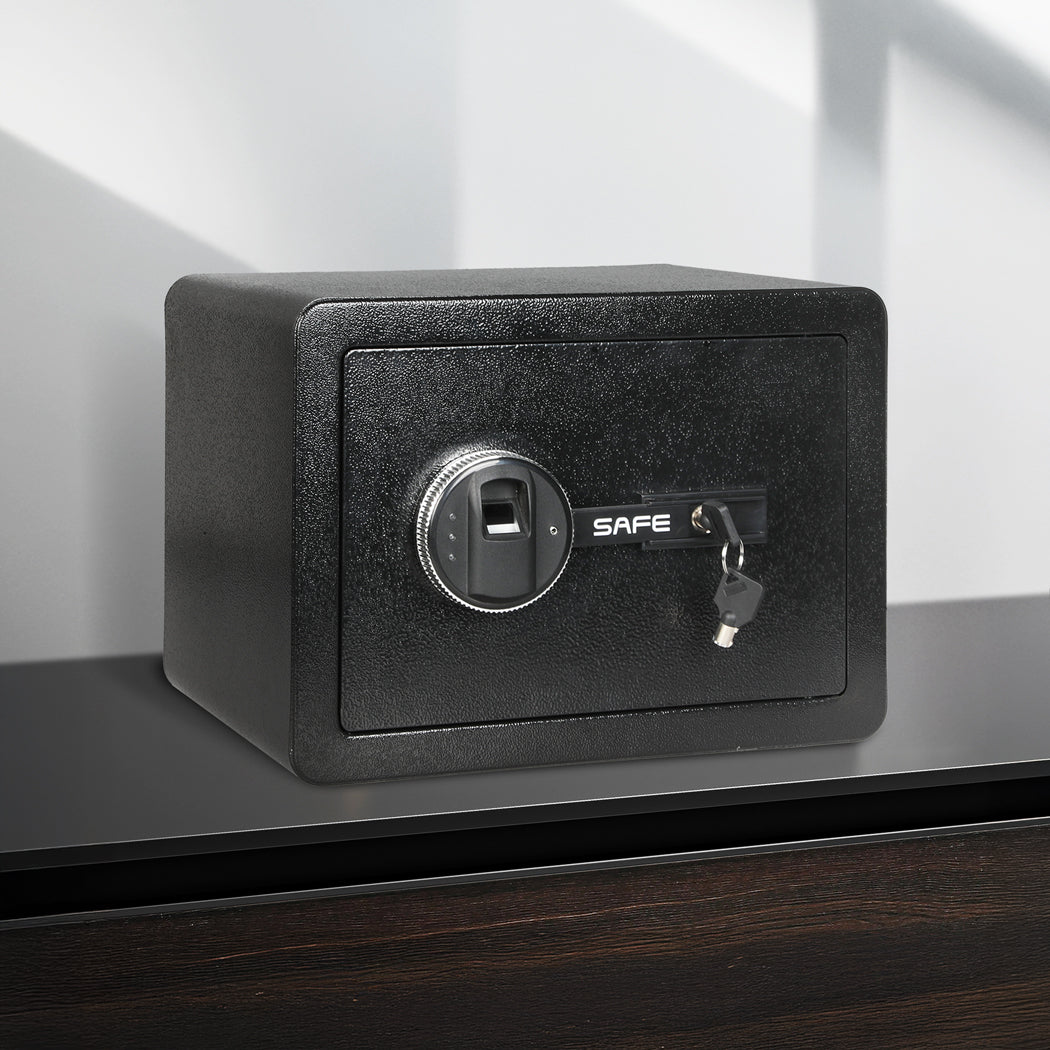 13.8L Digital Security Safe Box Fingerprint Key Lock Valuables Cash Documents