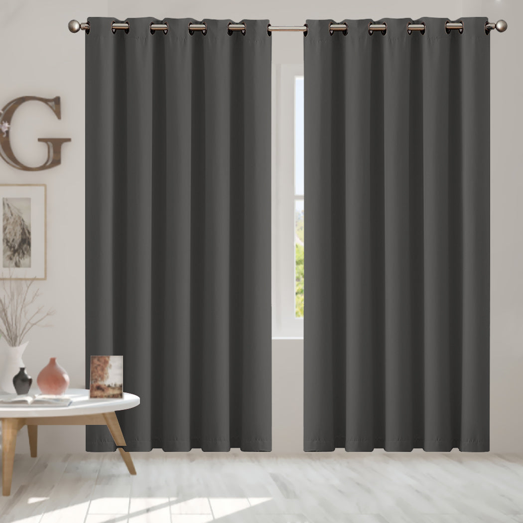 1 Sets of Sello 1 Sets Of 2X Blockout Curtains Panels 3 Layers Charcoal 180 230Cm