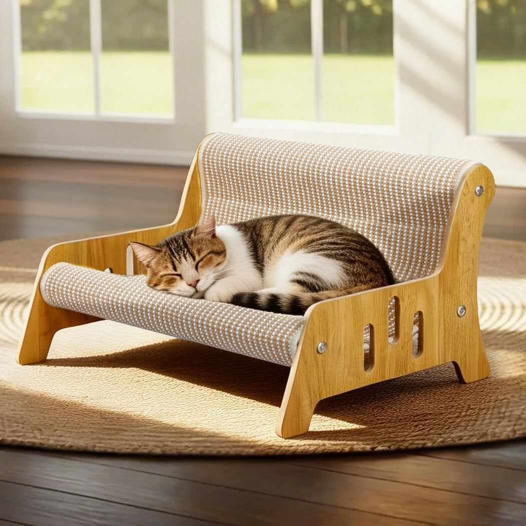 Pawz 2 In 1 Cat Scratcher Bed Lounge Chair 52Cm Wide Supports 10Kg