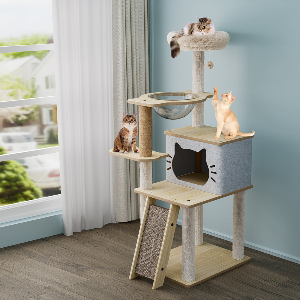 Pawz Cat Tree Tower Scratcher Wood Condo House 120Cm