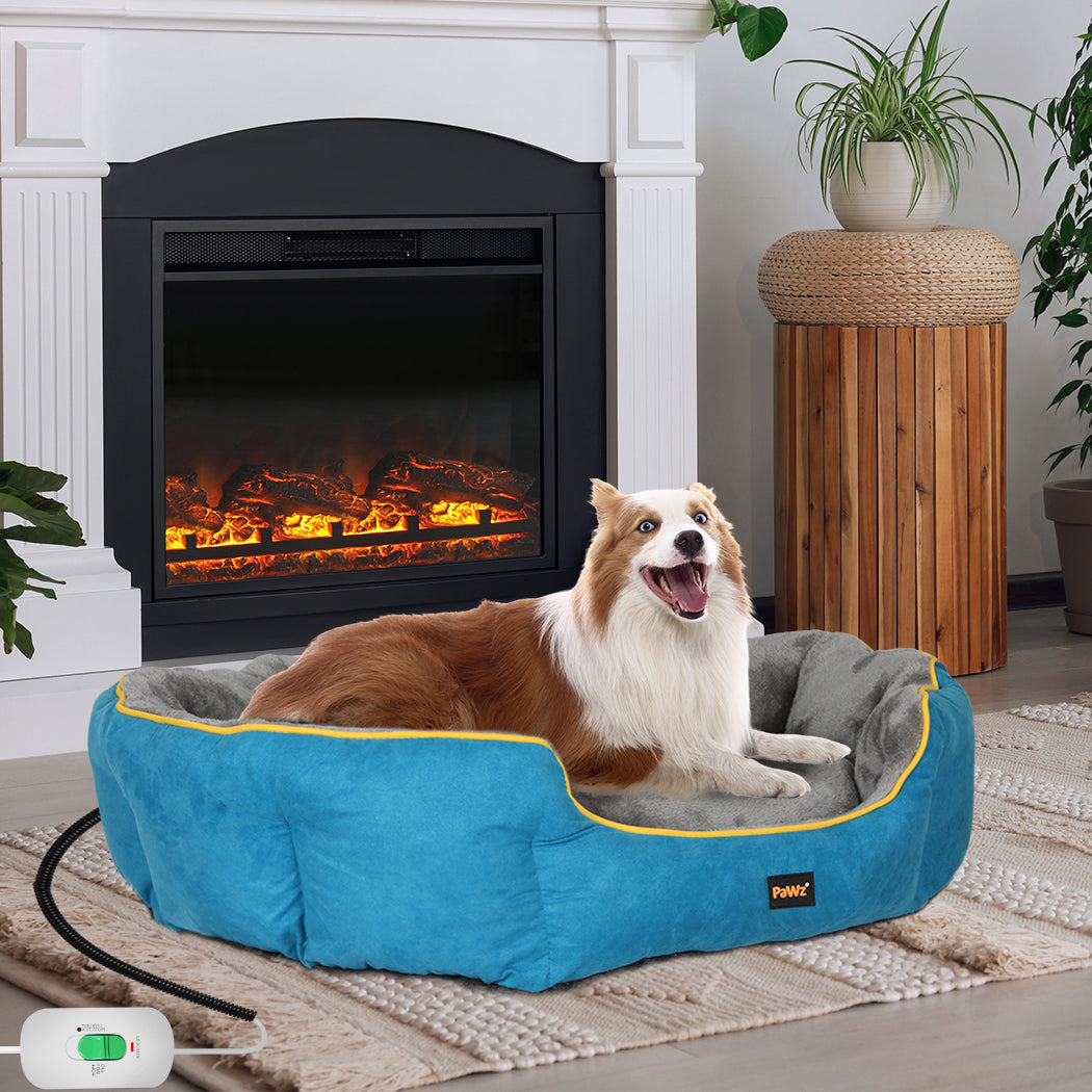 Pawz Electric Pet Heater Bed Heated Xl Blue Large