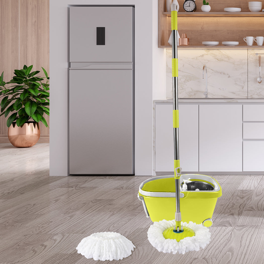 Cleanflo Spin Mop Bucket Set 360 Spinning Green