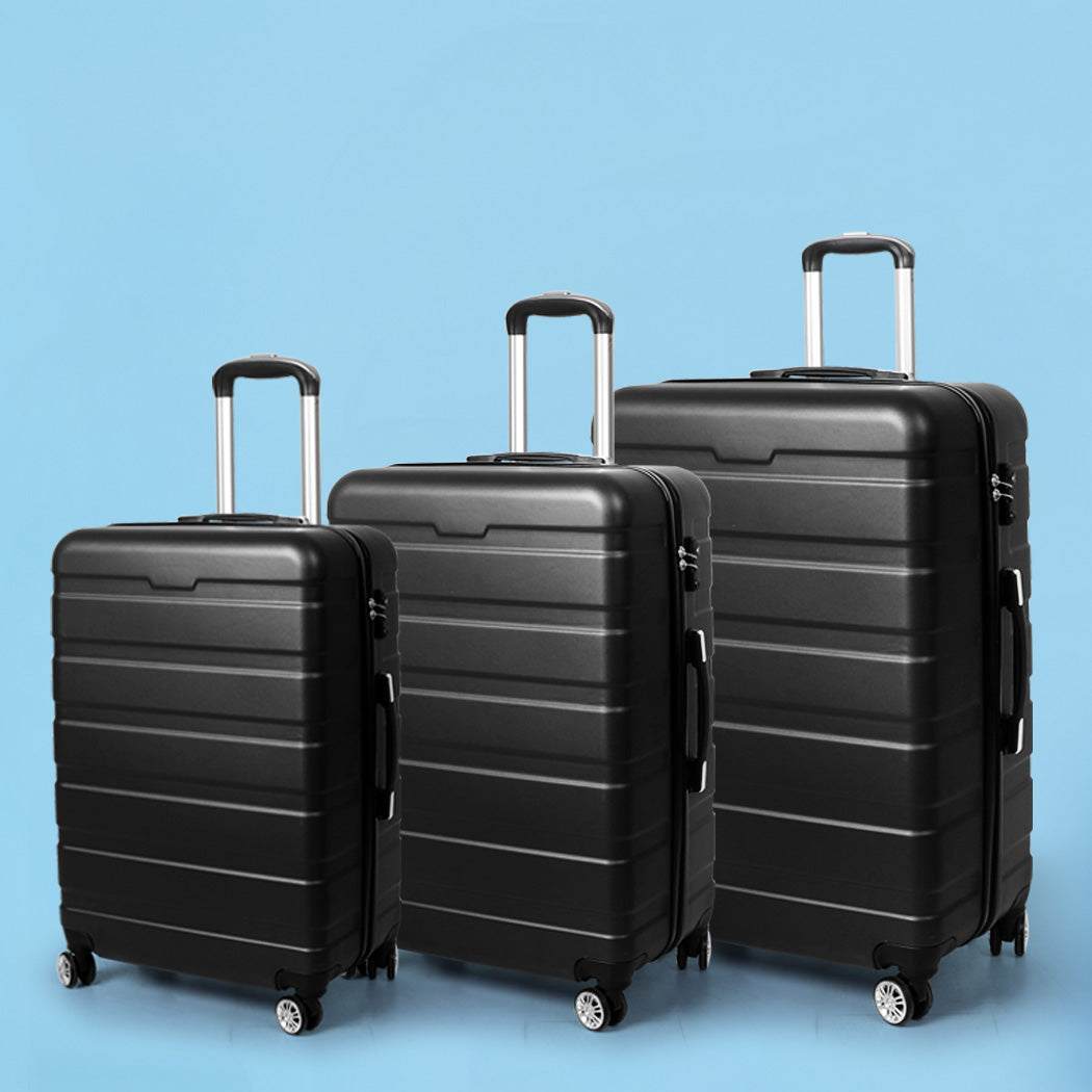 Slimbridge 3Pc Luggage Sets Suitcase Black