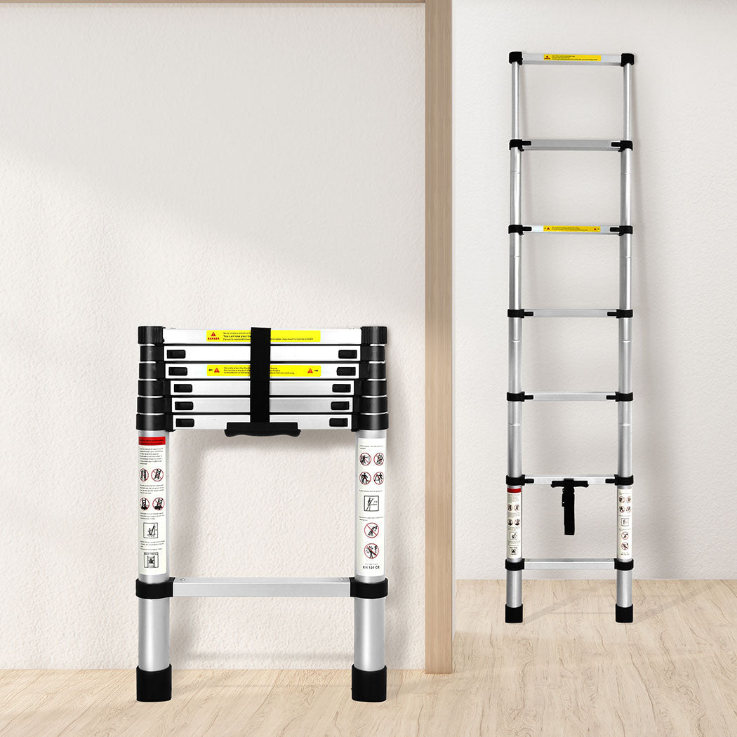 Traderight Multipurpose Ladder Telescopic 2M Silver Meter