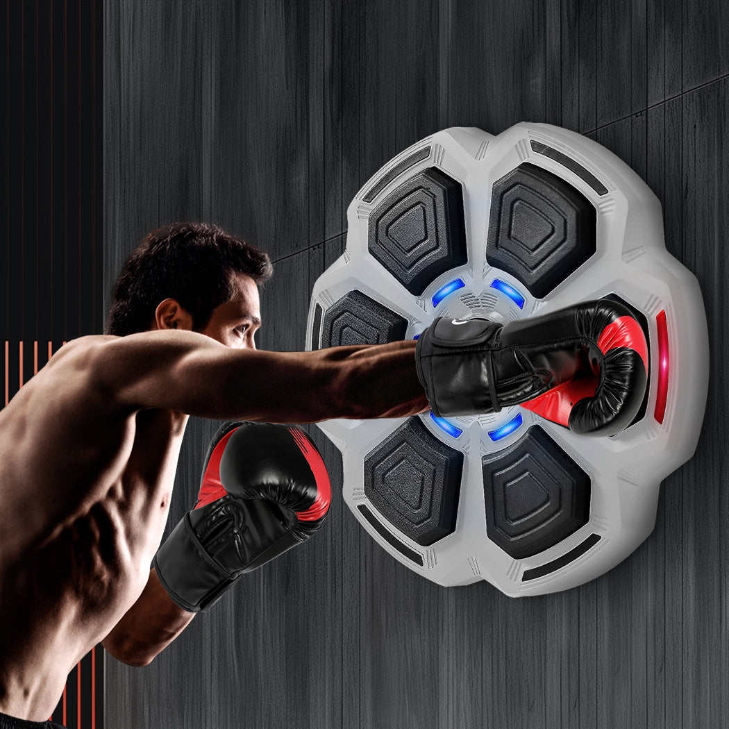 Centra Punching Box With 12Oz Boxing Glove Wall Mounted Smart Music Trainer Grey