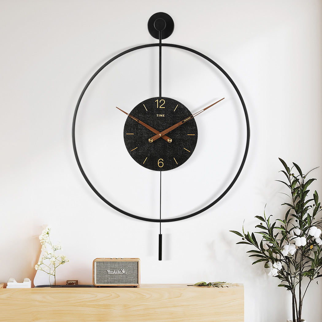 Yezi Round Wall Clock 60Cm Large Modern Home Decoration
