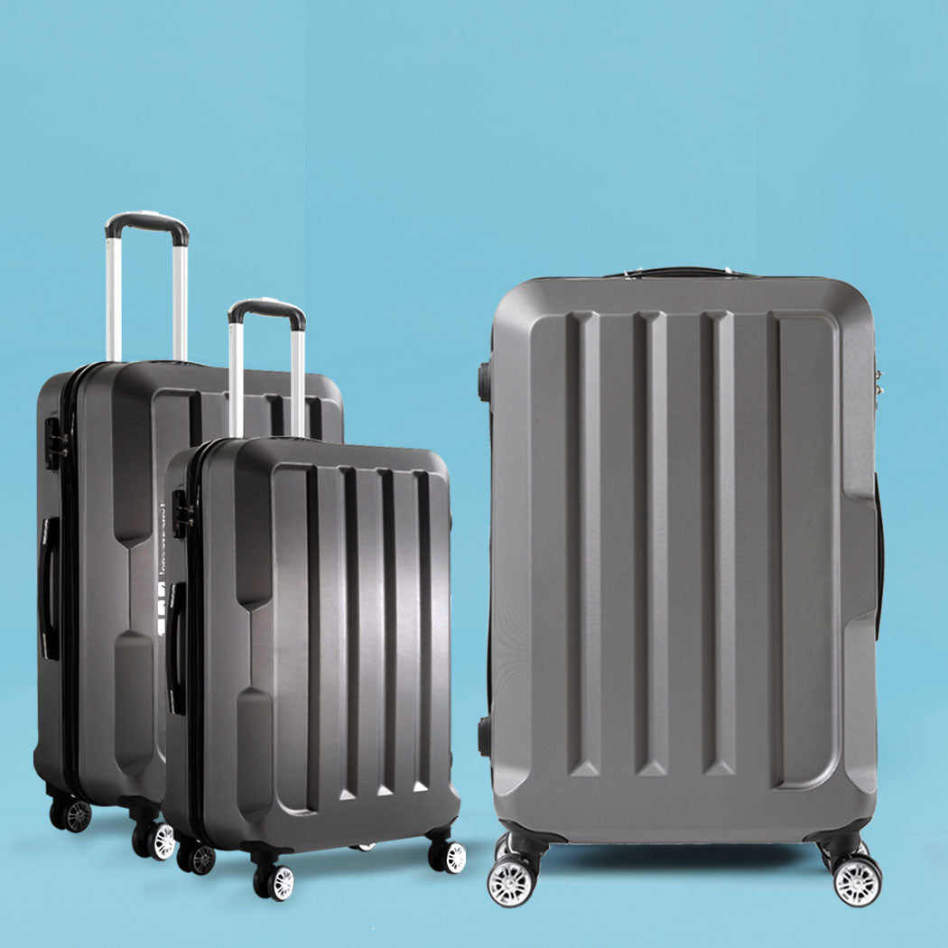 Slimbridge 20"24"28" 3Pc Luggage Sets Dark Grey