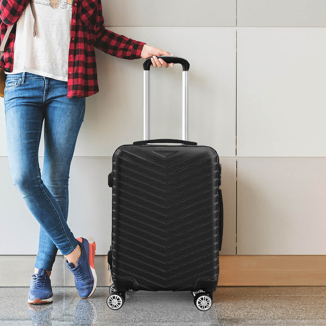 Slimbridge 20" Carry On Travel Luggage Black Inch