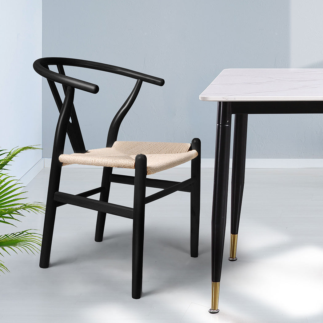Chic Dining Chairs Set Of 2 Black Finish Modern Comfortable Seating