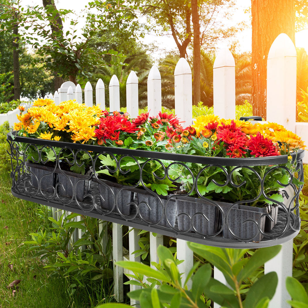 60Cm X 20Cm 12Cm Plant Stand Outdoor Indoor Home Black Oval