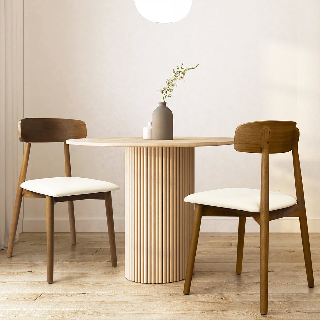 Set Of 2 Walnut Dining Chairs For Kitchen Stylish And Durable Seating Option