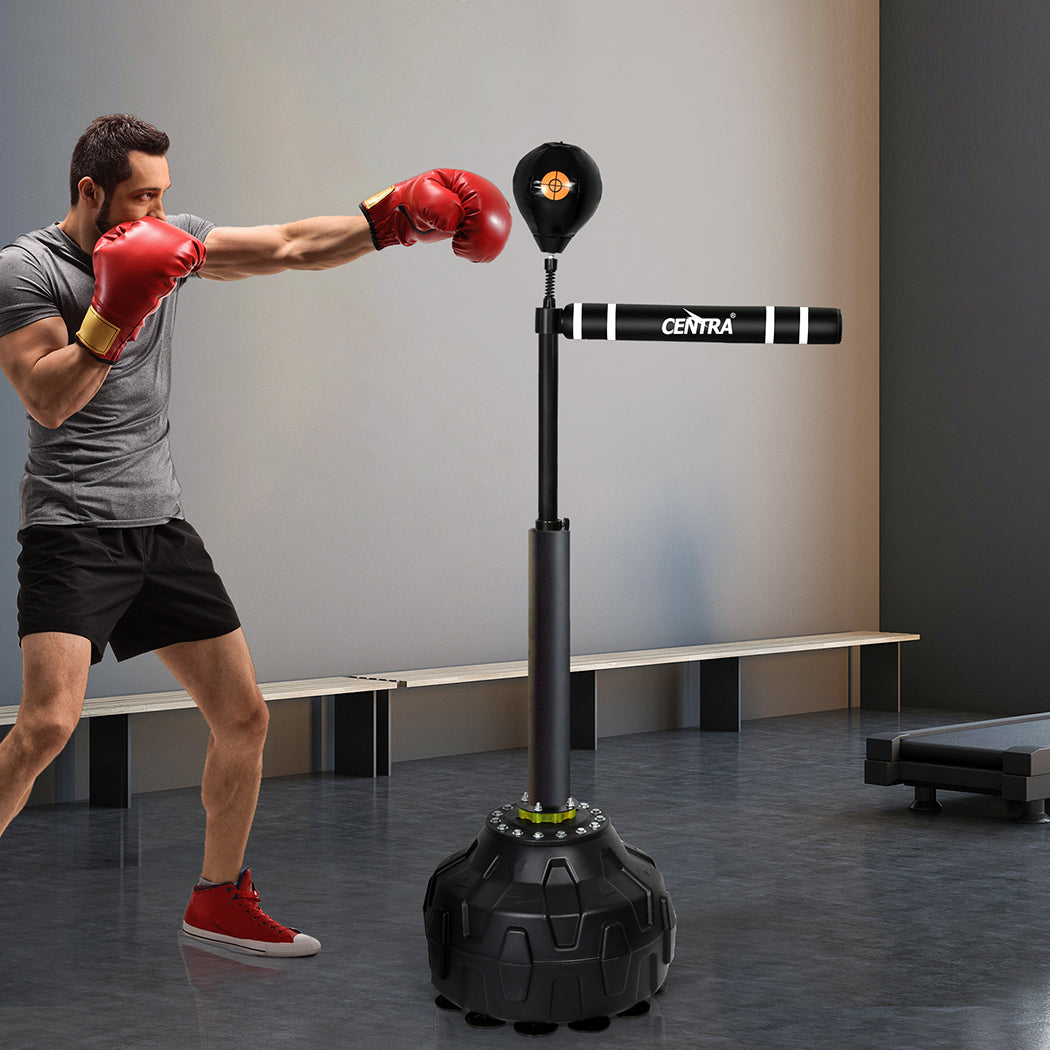 Boxing Bag Reflex Freestanding Spinning Arm Speed Ball Punching Training Black
