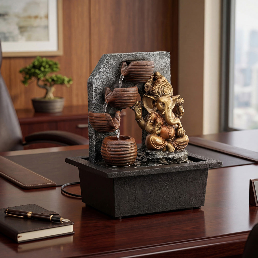 Spector Desktop Fountain Led Tabletop Zen Mini Water For Office & Living Room