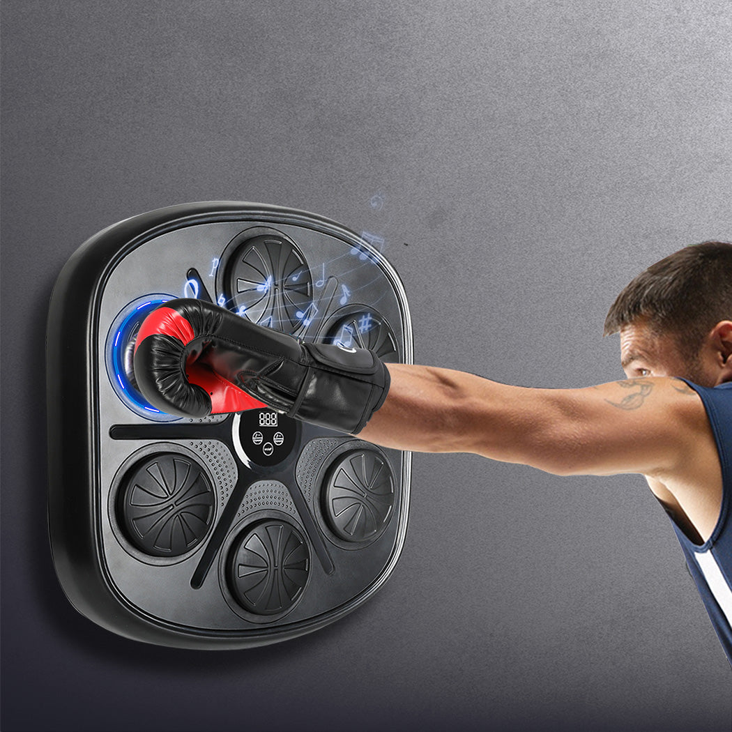 Centra Punching Box With 8 Oz Boxing Glove Wall Mounted Smart Music Trainer Black