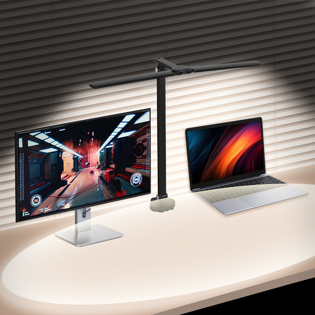 Emitto Double Head Led Desk Lamp Dimmable With Clamp