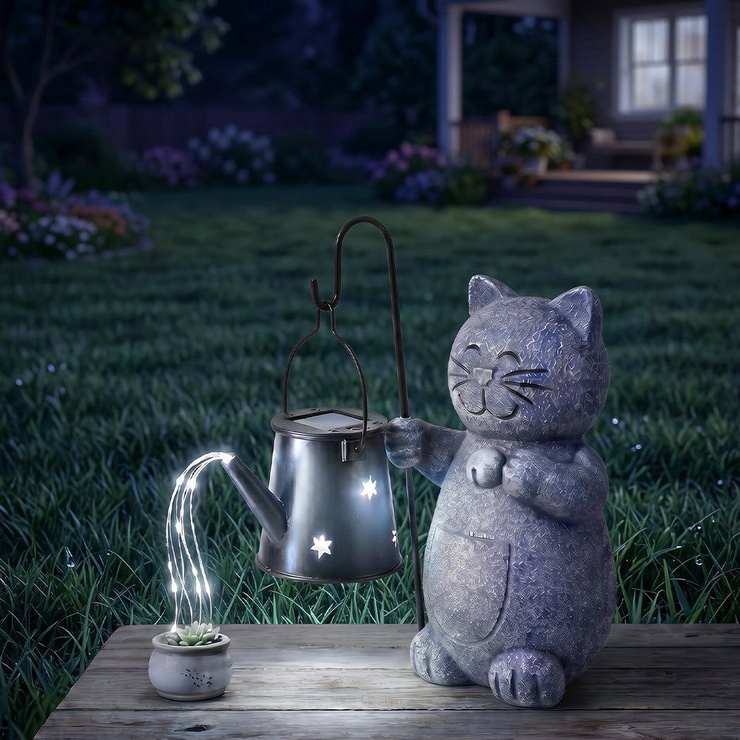 Emitto Cat Solar Garden Statue Weatherproof Led Light Decor