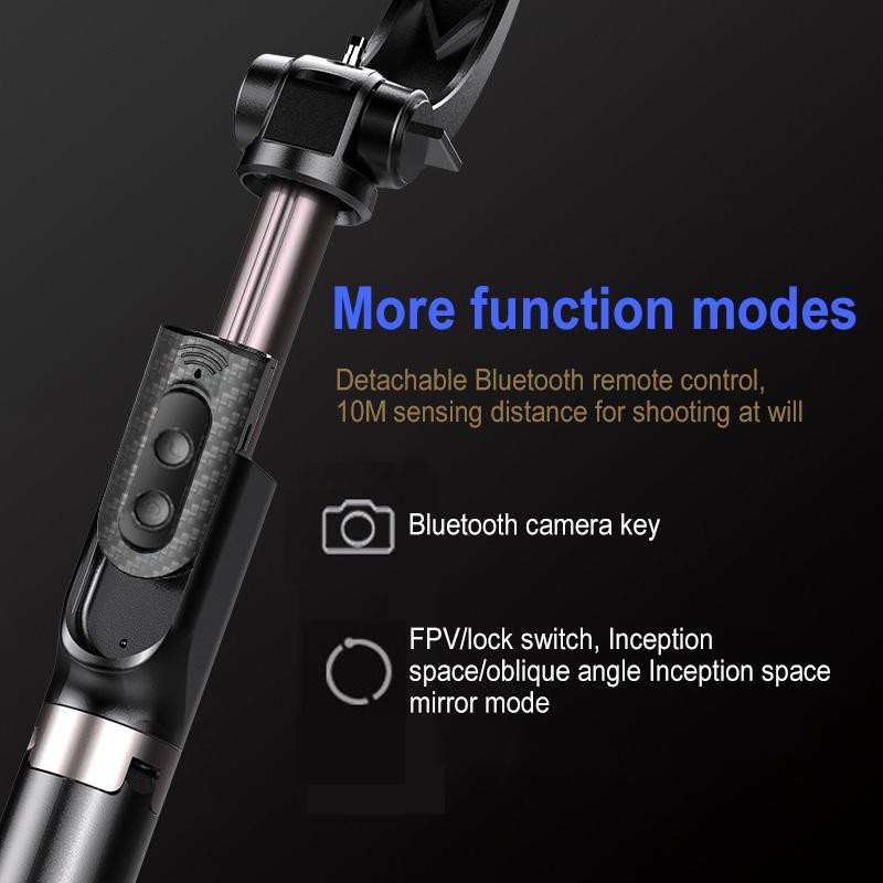 Foldable 3 In 1 Gimbal Stabilizer With Bluetooth Remote And Selfie Stick For Smartphones