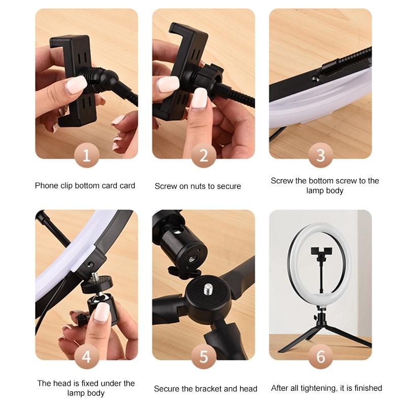 Ten Led Fill Light Tripod With Phone Clamp For Photography And Video