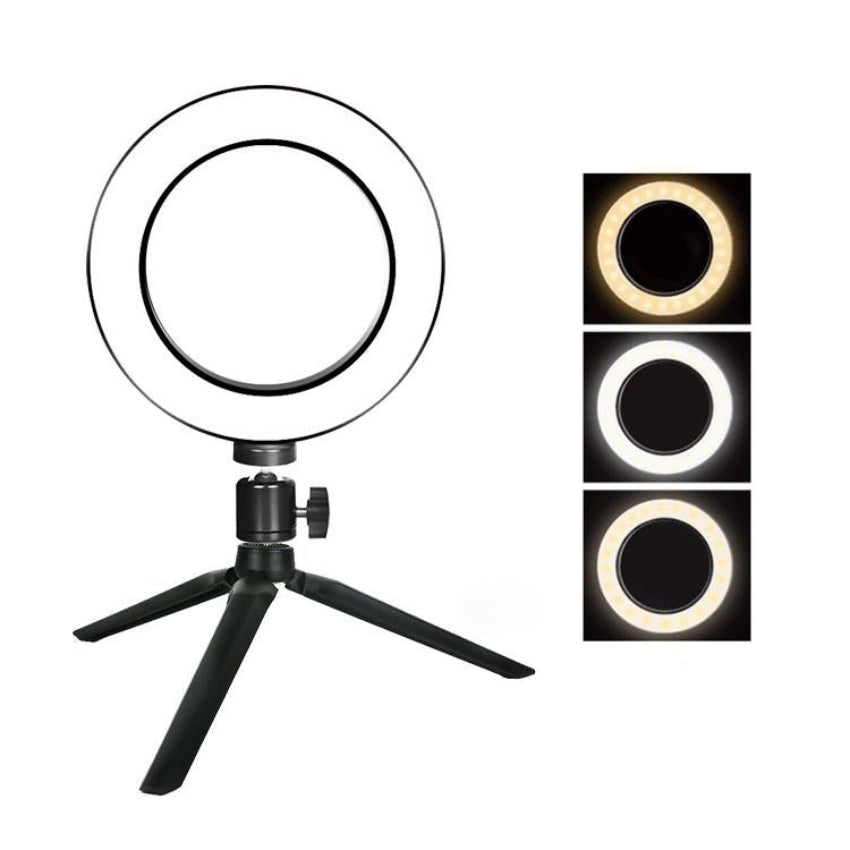 16Cm Dimmable Led Selfie Ring Light With Tripod Stand