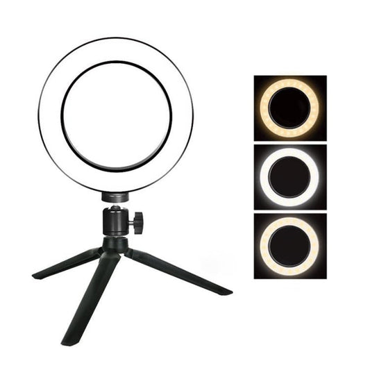 16Cm Dimmable Led Selfie Ring Light With Tripod Stand