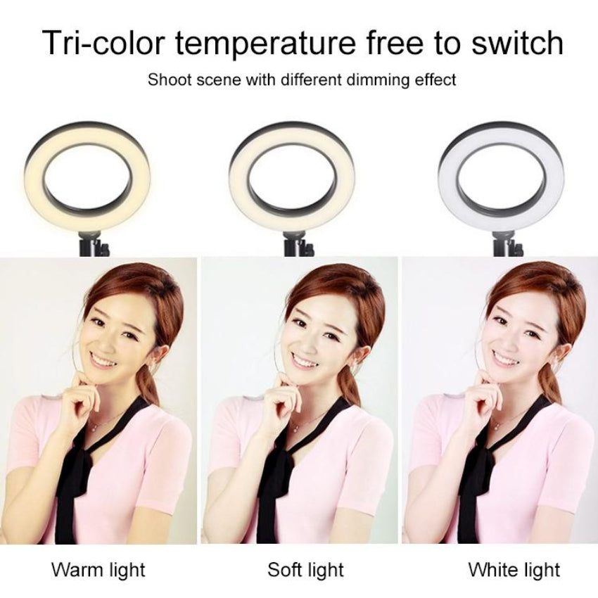 16Cm Dimmable Led Selfie Ring Light With Tripod Stand