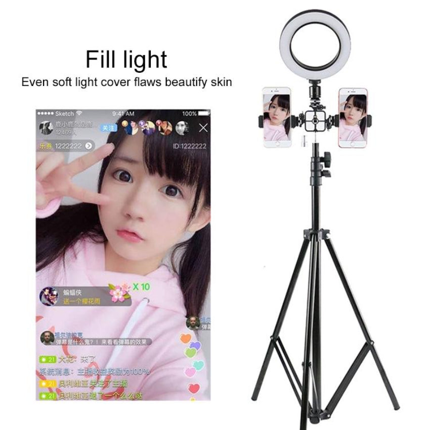 16Cm Dimmable Led Selfie Ring Light With Adjustable Tripod Stand