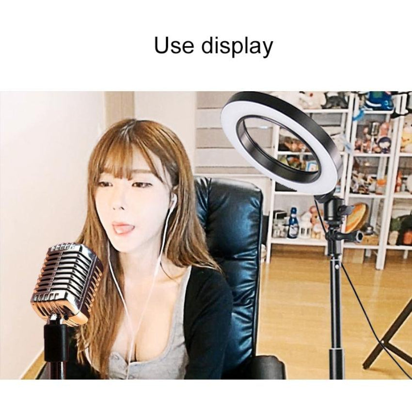 16Cm Dimmable Led Selfie Ring Light With Tripod Stand