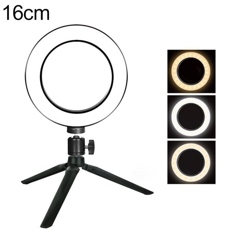 16Cm Dimmable Led Selfie Ring Light With Adjustable Tripod Stand