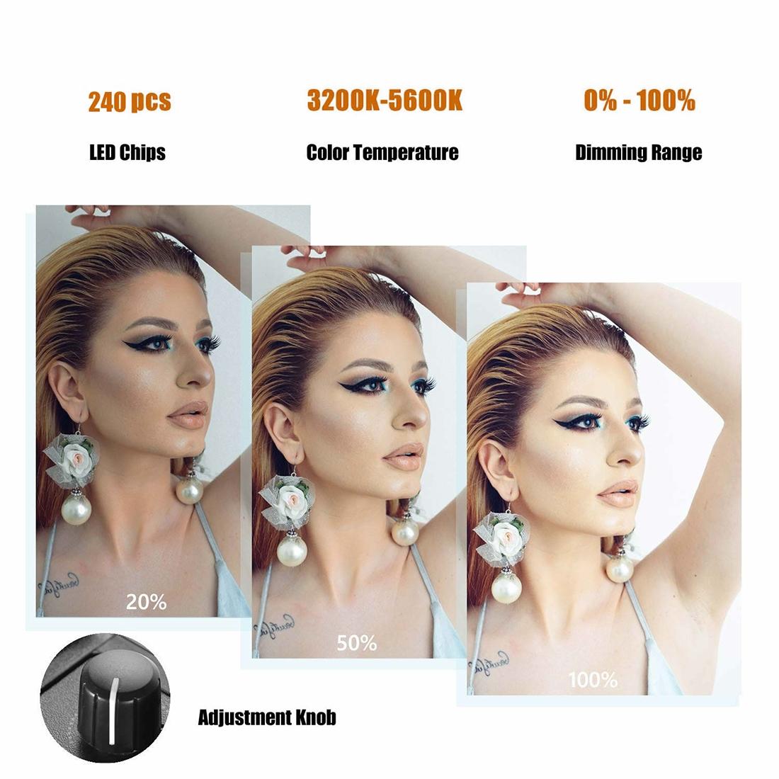 12 Inch Two Colour Dimmable Ring Fill Light With Tripod 28W 100 240V